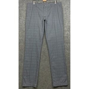 Mason's Pants Gray Blue 42 41x36 Plaid Cotton Straight Regular New